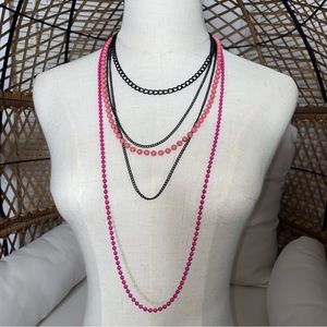 Pink Layered Women’s Beaded Necklace